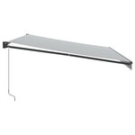 vidaXL Auvent rétractable anthracite et blanc 5x3 m tissu et aluminium