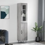 vidaXL Buffet haut Sonoma gris 34 5x34x180 cm Bois d'ingénierie