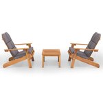 vidaXL Ensemble de salon de jardin Adirondack 3 Pièces bois acacia solide