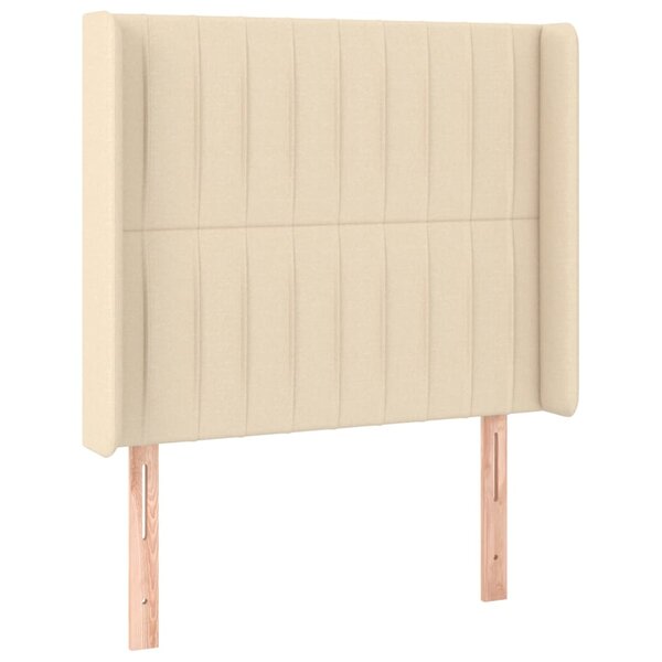 vidaXL Tête de lit avec oreilles Crème 83x16x118/128 cm Tissu