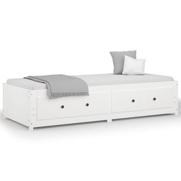 vidaXL Lit de jour Blanc 75x190 cm Petit simple Bois de pin massif