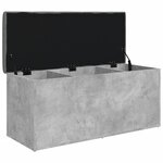 vidaXL Banc de rangement gris béton 102x42x45 cm bois d'ingénierie