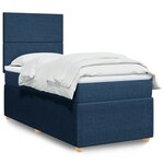 vidaXL Sommier à lattes de lit avec matelas Bleu 100x200 cm Tissu