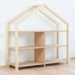 Etagère en bois massif gris et bois vernis 39 x 137 x 146 cm