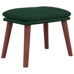 vidaXL Chaise de relaxation avec tabouret Vert foncé Tissu