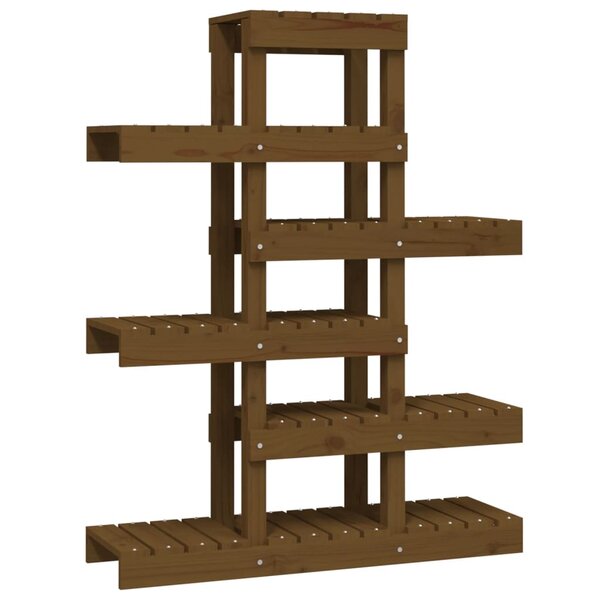 vidaXL Support à plantes Marron miel 85x25x109 5 cm Bois massif pin