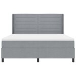 vidaXL Lit avec sommier à ressorts et matelas & éclairage LED Gris clair 180x200 cm Tissu