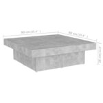 vidaXL Table basse gris béton 90x90x28 cm bois d'ingénierie