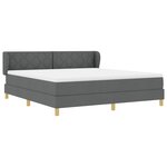 Lit à ressorts vidaXL avec matelas - Gris foncé  180x200 cm  Tissu