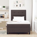 vidaXL Lit à ressorts avec matelas marron foncé 120x200 cm en tissu