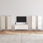 vidaXL Meubles TV 5 Pièces Blanc Bois massif de pin