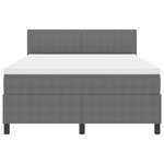 vidaXL Lit à ressorts avec Matelas & Lumière LED Gris 160x200 cm Tissu en velours côtelé
