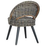 vidaXL Chaise de canapé rotin kubu noir