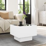 vidaXL Table d'appoint avec LED blanc 40x40x30 cm bois d'ingénierie