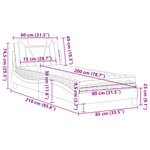 vidaXL Lit avec matelas noir et blanc 80x200 cm similicuir