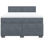 vidaXL Sommier à lattes de lit et matelas Gris foncé 140x190cm Velours