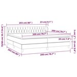 vidaXL Sommier à lattes de lit avec matelas Gris foncé 200x200cm Tissu