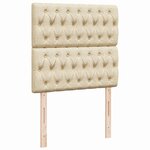 vidaXL Sommier à lattes de lit et matelas Crème 90x190 cm Tissu