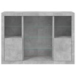 vidaXL Buffets avec lumières LED 3 Pièces gris béton bois d'ingénierie