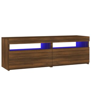 vidaXL Meuble TV avec lumières LED chêne marron 120x35x40 cm