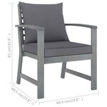 Salon de jardin meuble d'extérieur ensemble de mobilier 5 pièces avec coussin bois d'acacia solide gris 02_0016292