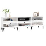 vidaXL Meuble TV blanc brillant 150x30x44 5 cm bois d'ingénierie