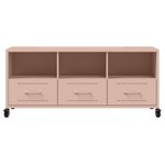 vidaXL Meuble TV rose 100 5x39x43 5 cm acier laminé à froid