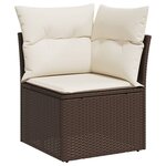 vidaXL Salon de jardin avec coussins 6 Pièces marron résine tressée