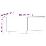 vidaXL Meuble TV Chêne fumé 100x35x40 cm Bois d'ingénierie
