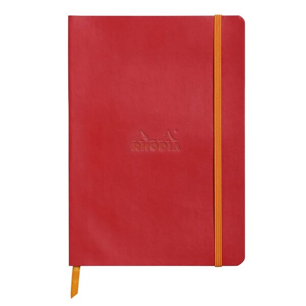 Carnet souple Rhodiarama A5 (14,8 x 21 cm), 160 pages réglure point DOT de 90 g/m² - Couverture coquelicot