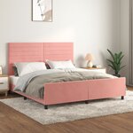 vidaXL Cadre de lit sans matelas rose 160x200 cm velours
