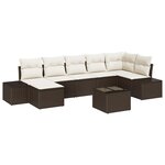 vidaXL Ensemble de canapé de jardin 7 pièces avec coussins en rotin synthétique gris