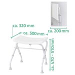 RIDDER Tabouret pliable de salle de bain 110 kg Blanc A0050301