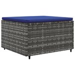 vidaXL Salon de jardin 6 Pièces avec coussins Gris Résine tressée