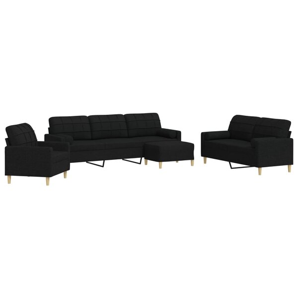 vidaXL Ensemble de canapés 4 Pièces repose-pied et coussins décoratifs