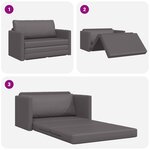 vidaXL Sofa-lit au sol 2-en-1 Gris 124x71x78 cm Simili cuir