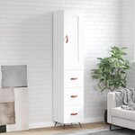 vidaXL Buffet haut Blanc 34 5x34x180 cm Bois d'ingénierie