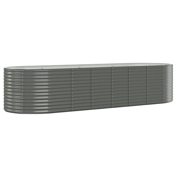 vidaXL Lit surélevé de jardin Acier enduit de poudre 322x100x68cm gris