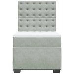 vidaXL Sommier à lattes de lit et matelas Gris clair 100x200cm Velours