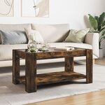 vidaXL Table basse avec LED chêne fumé 93x53x45 cm bois d'ingénierie