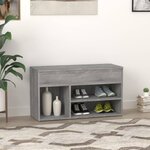 vidaXL Banc à chaussures Sonoma gris 80x30x45 cm Bois d'ingénierie