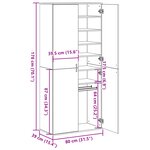 vidaXL Haut de meuble Artisan Chêne 80x39x178 cm Bois d'ingénierie