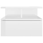 vidaXL Tables de chevet flottantes 2Pièces Blanc brillant Bois ingénierie