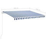 vidaXL Auvent rétractable automatique et poteaux 3 5x2 5 m Bleu blanc
