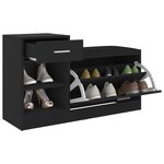 vidaXL Banc à chaussures Noir 94 5x31x57 cm Aggloméré