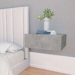 vidaXL Tables de chevet flottantes 2 Pièces Gris béton Bois d'ingénierie