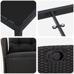vidaXL Ensemble de jardin 5 pièces Noir Poly Rattan