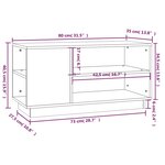 vidaXL Meuble TV Gris 80x35x40 5 cm Bois de pin massif