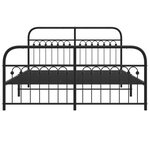 vidaXL Cadre de lit métal sans matelas avec pied de lit noir 150x200cm