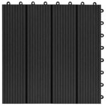 vidaXL Carreaux de terrasse 22 Pièces 30 x 30 cm 2 m² WPC Noir